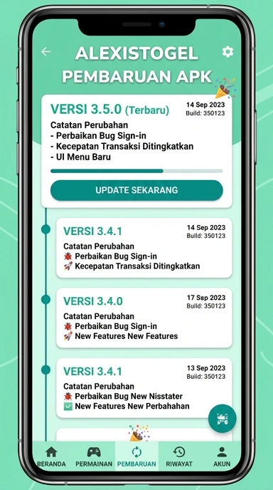 Riwayat Versi Aplikasi alexistogel untuk Android
