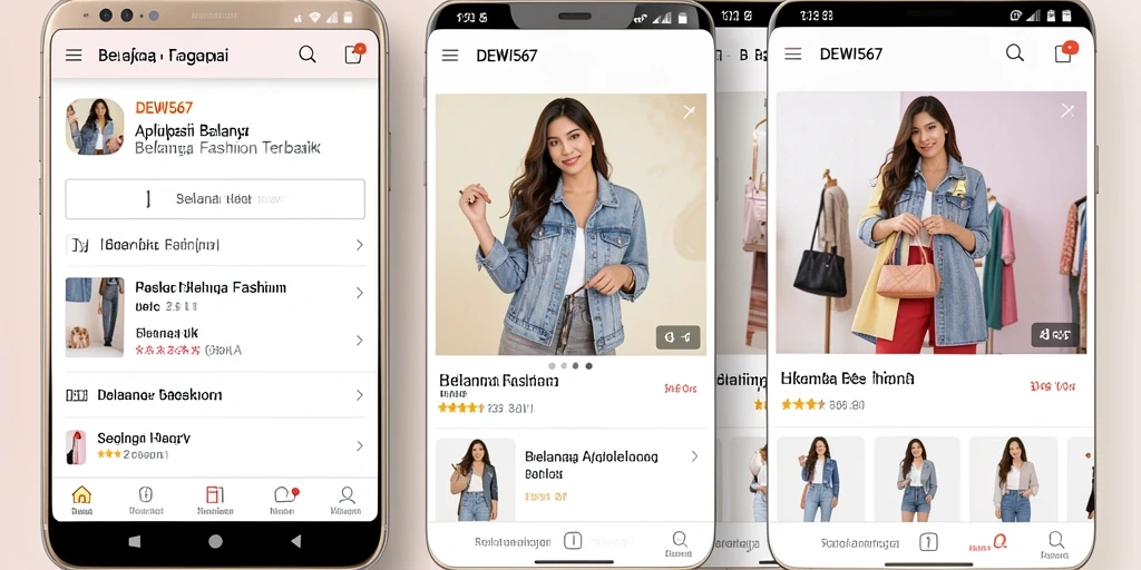 Tampilan antarmuka DEWI567 yang menarik dan fungsional untuk belanja fashion.