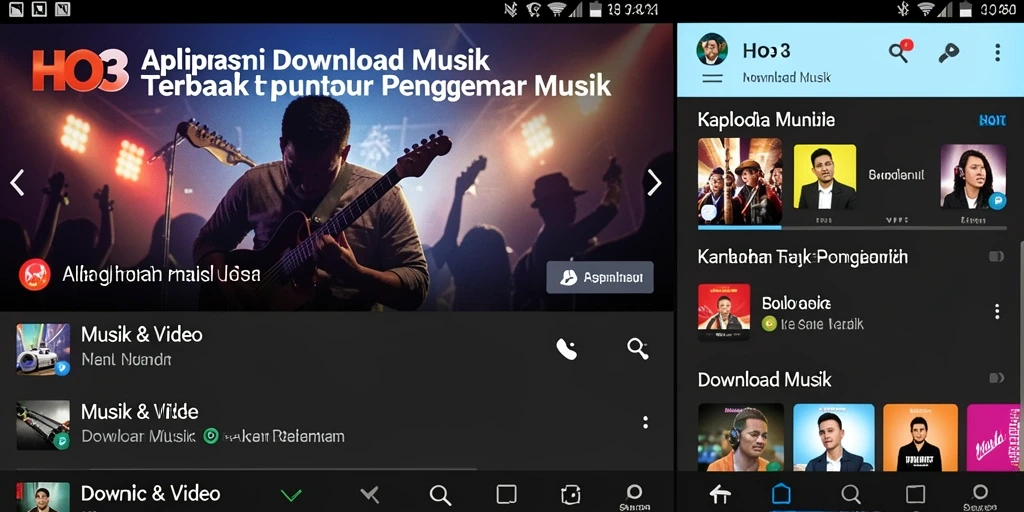 Antarmuka HO3 yang sederhana untuk Download Musik.
