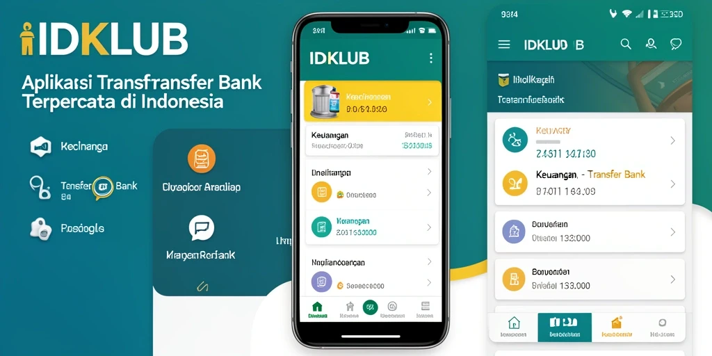 Antarmuka aplikasi IDKLUB yang sederhana dan fungsional untuk transfer bank.