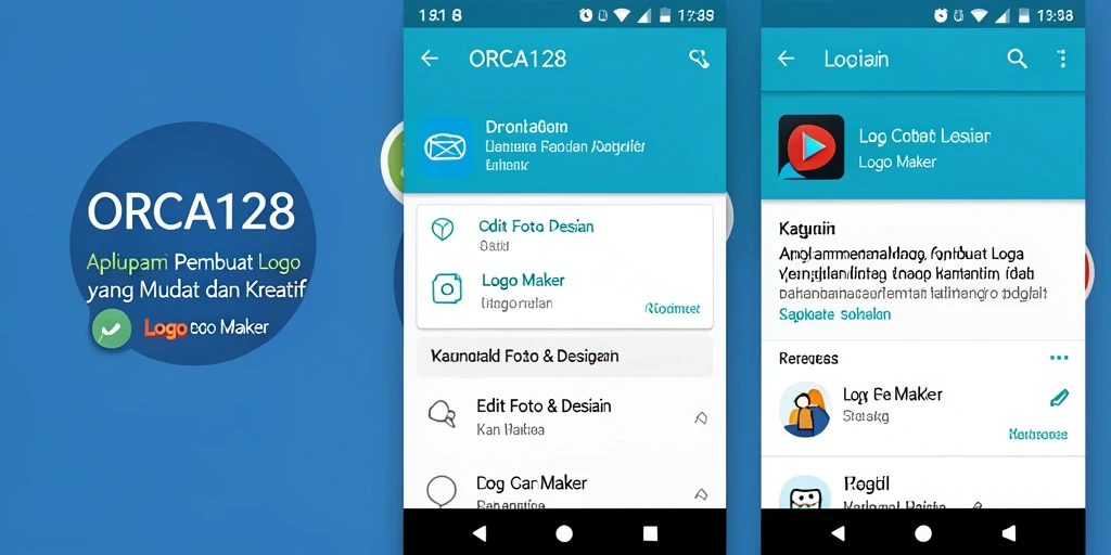 Screenshot utama ORCA128 menampilkan fungsi aplikasi Logo Maker yang intuitif.
