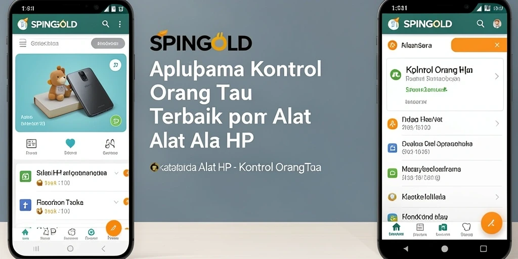 Tampilan antarmuka SPINGOLD yang mudah digunakan untuk kontrol orang tua.
