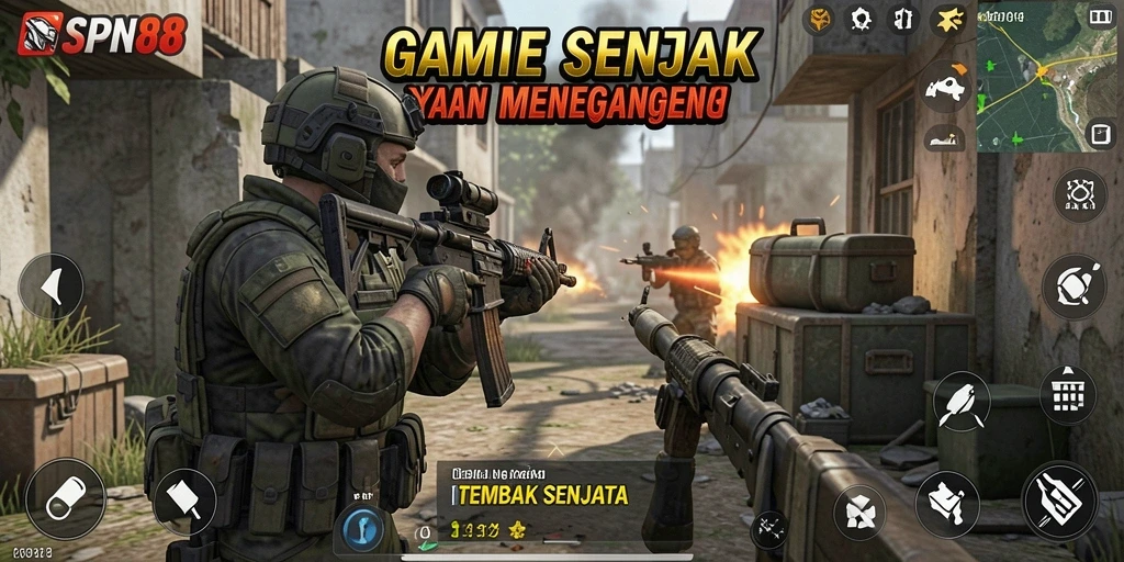 Tampilan antarmuka SPN88 yang menarik dan intuitif saat bermain Tembak Senjata.