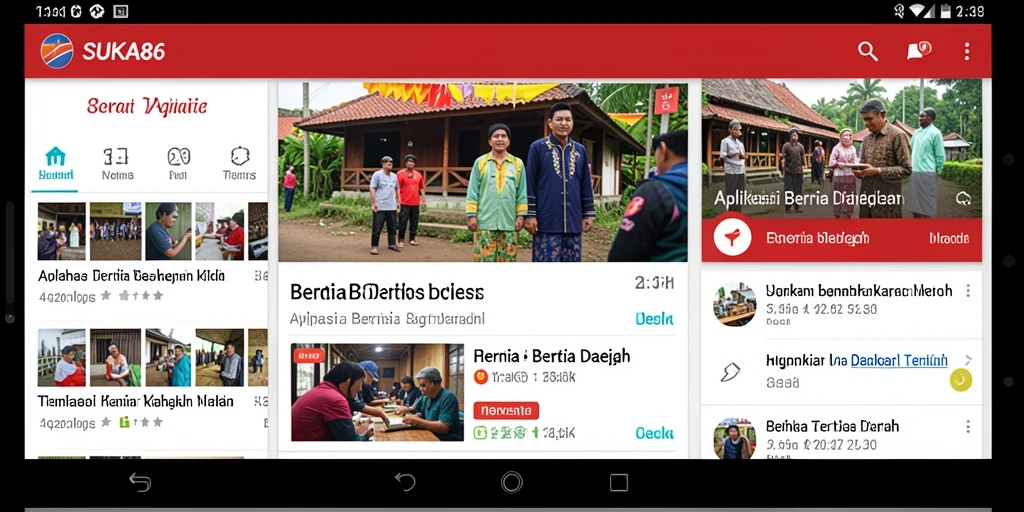 Antarmuka SUKA86 menampilkan berita daerah terbaru.