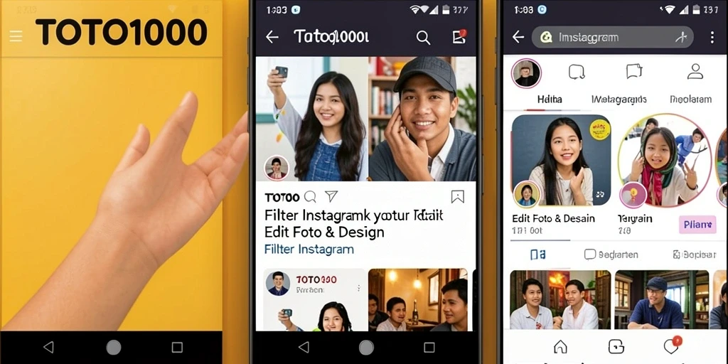 Screenshot antarmuka TOTO1000 dengan berbagai filter dan efek yang menarik.